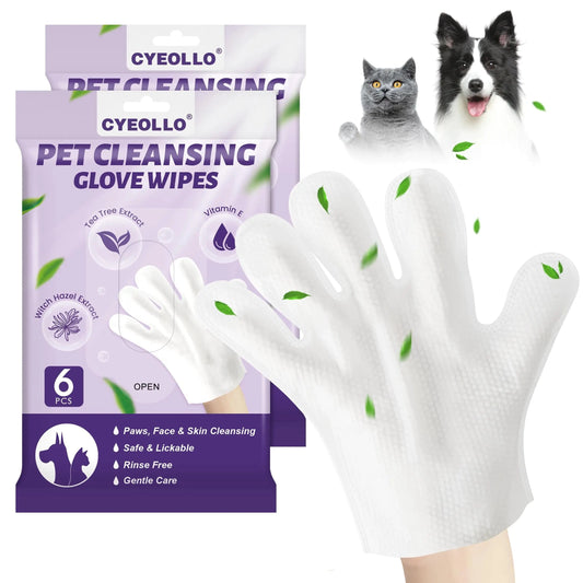 Pet Hair Remover Glove Wipes – Easy Grooming for Dogs & Cats